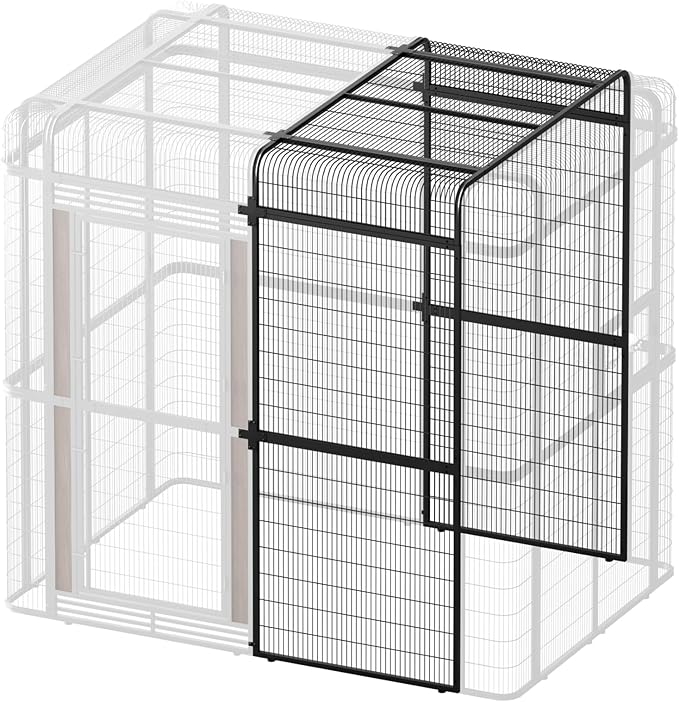 wonline 33.5-Inch Extra Large Bird Cage Extension Part for Parakeets Outdoor Bird Aviary Parrot Cage with Perch, Walk-in Heavy Duty Birdcage for Macaws Canaries Parrots Budgie Lovebirds, Black