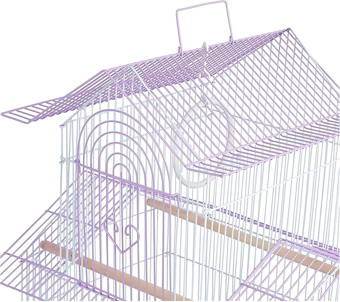 Bird Cage Spacious & Durable - Natural Wood Accents - Comfortable Habitat for Parakeets & Canaries