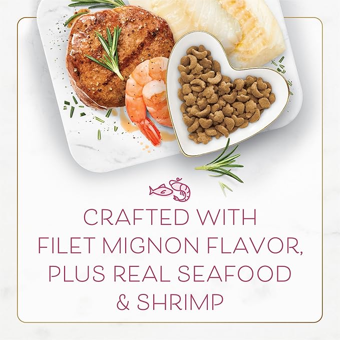 Purina Fancy Feast Dry Cat Food Filet Mignon Flavor with Seafood and Shrimp - 12 lb. Bag