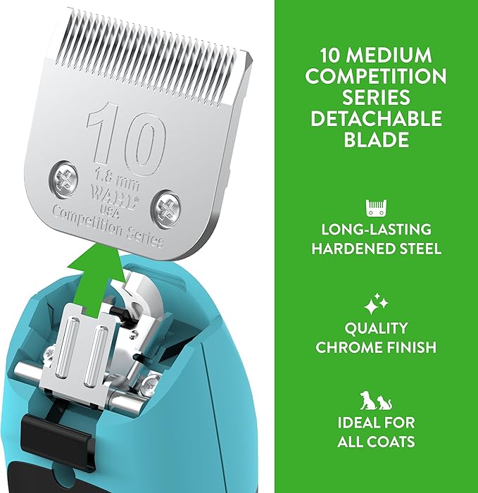 Wahl Professional Animal 10 Medium Competition Series Detachable Blade with 1/16-Inch Cut Length (2358-100)