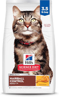 Hill's Science Diet Hairball Control, Senior Adult 7+, Hairball Control Support, Dry Cat Food, Chicken Recipe, 3.5 lb Bag