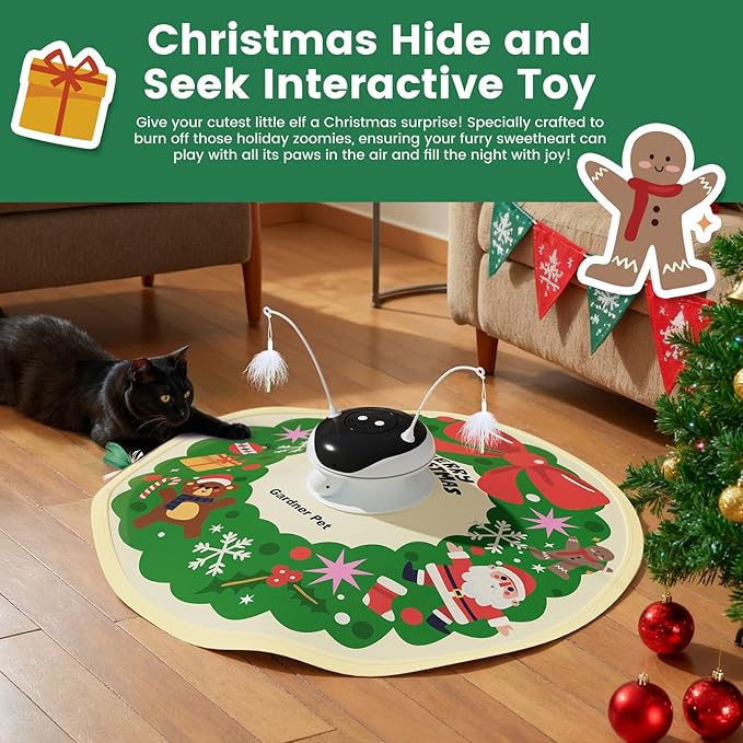 Gardner Pet Interactive 5in1 Cat Toys Chargeable,Moving Feather,Laser Pointer,Track Ball,Hide and Seek,Real Bird Sing,Touch/Sound Activated Cat Kitten Toy Exercise Toys for Indoor Bored Cats, 600mAh