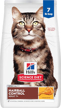 Hill's Science Diet Hairball Control, Senior Adult 7+, Hairball Control Support, Dry Cat Food, Chicken Recipe, 7 lb Bag