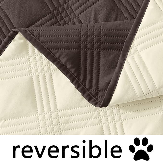 hyha Waterproof Dog Blanket, Reversible Pet Bed Blanket, Soft Sofa Couch Cover for Dogs Washable, Waterproof Pet Couch Covers for Sofa Puppy Cats Furniture Protector(40"x70", Chocolate/Beige)