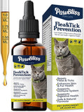 Flea and Tick Prevention for Cats, Pets Oral Natural Supplement Drops with Multivitamin Support for All Breeds and Ages