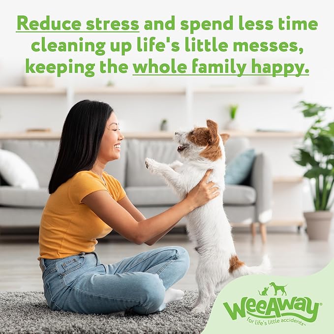 Wee Away X2 Ultra-Concentrated Stain & Strong Odor Eliminator, Enzyme Cleaner, Pet Odor Eliminator for Home - Dog Urine Destroyer - Carpet Cleaner Spray, Green Tea Scent, 16 fl oz