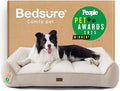 Bedsure SupportMax™ Orthopedic Dog Beds Large Sized Dog - Extra Thick Supportive Large Dogs Bed with Waterproof Washable Cover, L Plus Comfort Pet Sofa with Soft Sherpa and Nonskid Bottom, Beige, 38"