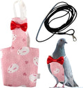 Pigeon Diaper Harness and Bird Leash Set, Birds Diapers for Pigeons and Leash Pigeon Harnesses, Diapers for Birds Cockatiel Parrot Parakeet, Macaw Harness and Leashes Pants (L-Pink Rabbit)