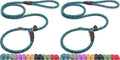 Fida Durable Slip Lead Dog Leash, 6 FT x 1/2" Heavy Duty Loop Comfortable Strong Rope Lead for Large, Medium Dogs, No Pull Pet Training with Highly Reflective, Blue (Pack of 2)
