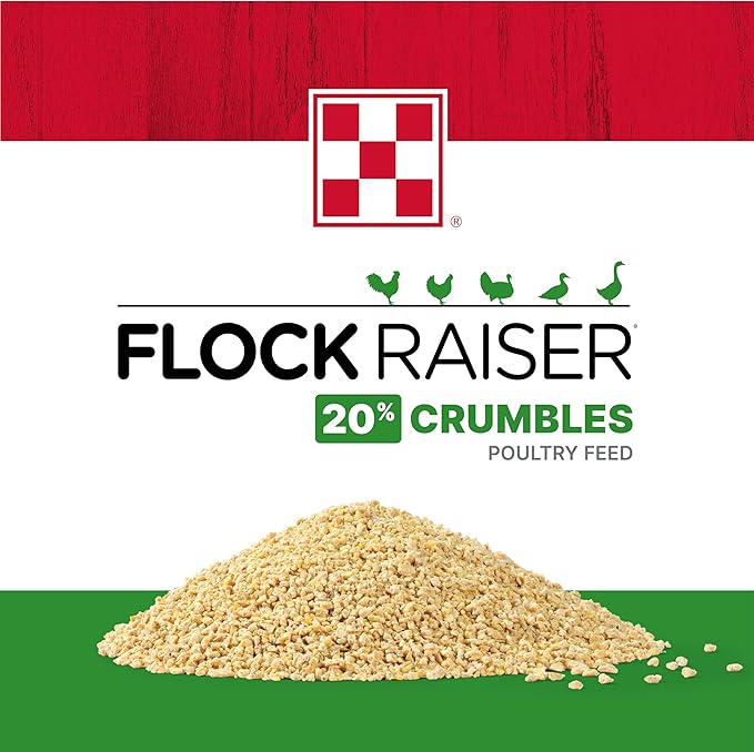 Purina Flock Raiser Crumbles Poultry Feed Nutritionally Complete - 5 Pound (5 lb) Bag