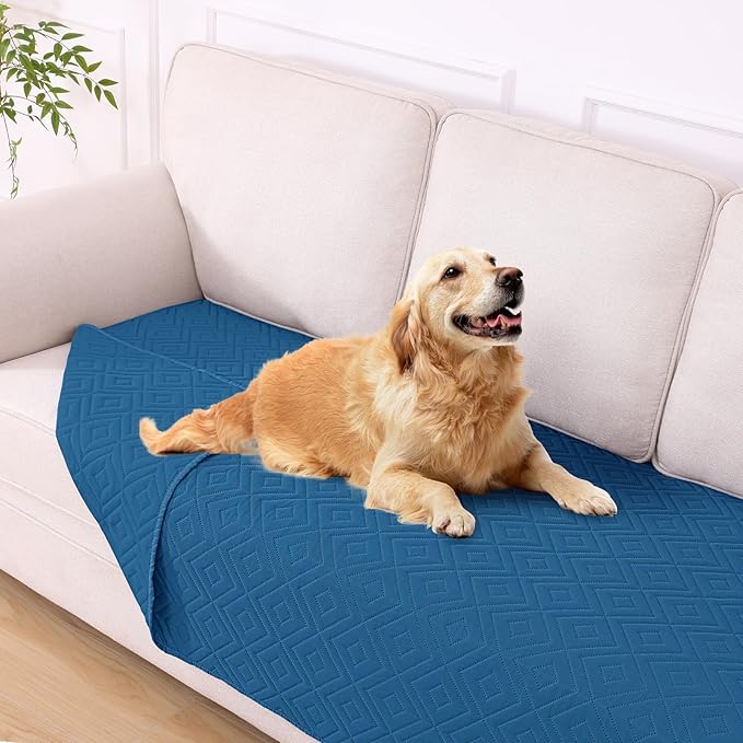 hyha Waterproof Dog Blanket, Soft Dog Bed Cover Pet Blankets, Waterproof Sofa Couch Cover for Dogs Washable, Reversible Pet Couch Covers for Sofa Furniture (40x80 Inch, Navy Blue/Navy Blue)