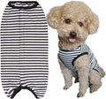 Dog’s Recovery Suit Post Surgery Shirt for Puppy, Wound Protective Clothes for Little Animals(Black White Stripe-xs)