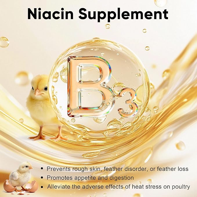 Chicken Vitamins and Supplements Brewer's Yeast Probiotics Niacin Vitamins Supplement for Chickens Ducks, Brewers Yeast Powder for Poultry, Molt Recovery, Severe Stress