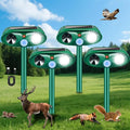 2026 New Solar Ultrasonic Animal Repeller Outdoor Deer Repellent Devices with Motion Sensor & Flashing Light,Animal Deterrent Devices for Cat Squirrel Raccoon Dog Rabbit Skunk for Yard Garden,4 Pack
