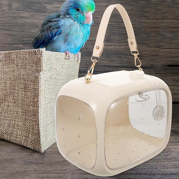 DOITOOL Portable Bird Carrier Cage with Breathable Mesh, Lightweight Parrot Travel Carrier Bag for Parakeets, Lovebirds, Cockatiels – Handheld Bird Transport Cage for Outdoor Trips