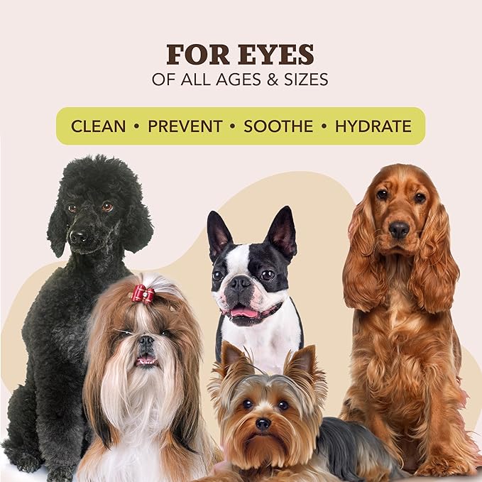 Natural Dog Company Wrinkle Wipes for Dogs, 100 Count, Hypoallergenic Dog Wipes, Wrinkle Wipes French Bulldog, Cleaning & Deodorizing, Dog Wipes for Grooming Faces, Paws & Butts