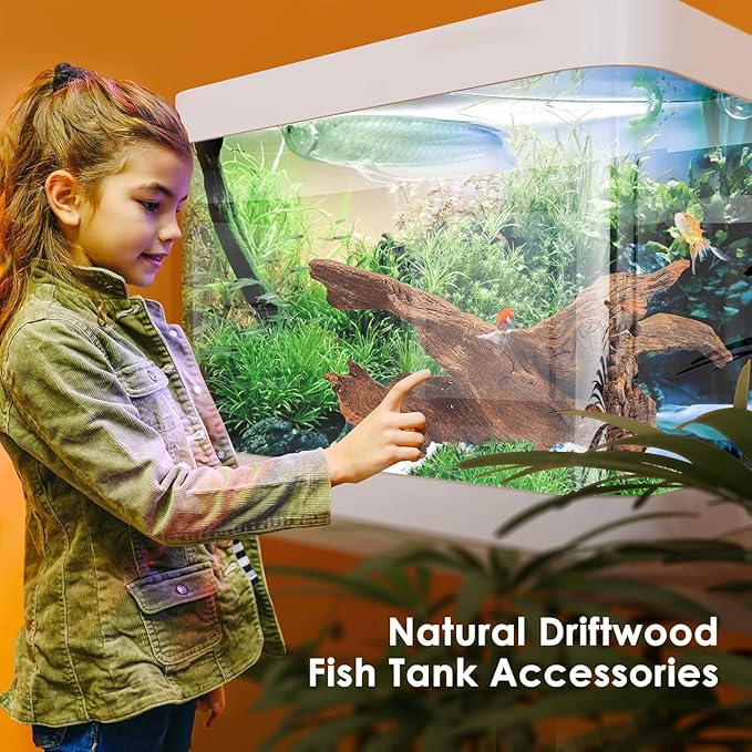 Jorewood Natural Large Aquarium Driftwood for Fish Tanks & Reptile Terrariums – 100% Safe Fish Tank Decorations, Unique Twisted Branches 1-Piece 13-17 Inch Low Tannin, Easy to Sink