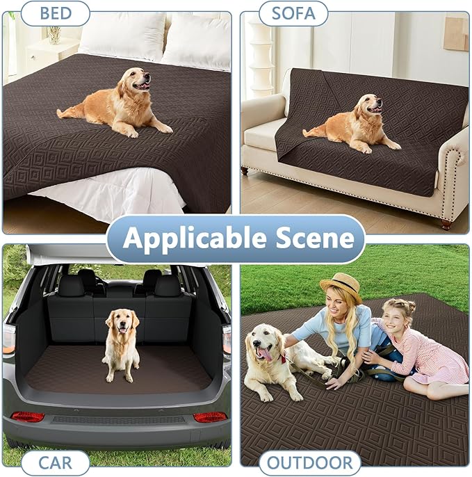 hyha Waterproof Dog Blanket, Soft Dog Bed Cover Pet Blankets, Waterproof Sofa Couch Cover for Dogs Washable, Reversible Pet Couch Covers for Sofa Furniture (30x53 Inch, Chocolate/Chocolate)