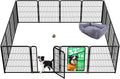 FXW Homeplus Unleashed Indoor Dog Playpen - Stress-Free and Safe Play, Heavy Duty 32 Inch 16 Panels Dog Pen for Small and Medium Dogs, Black│Patented