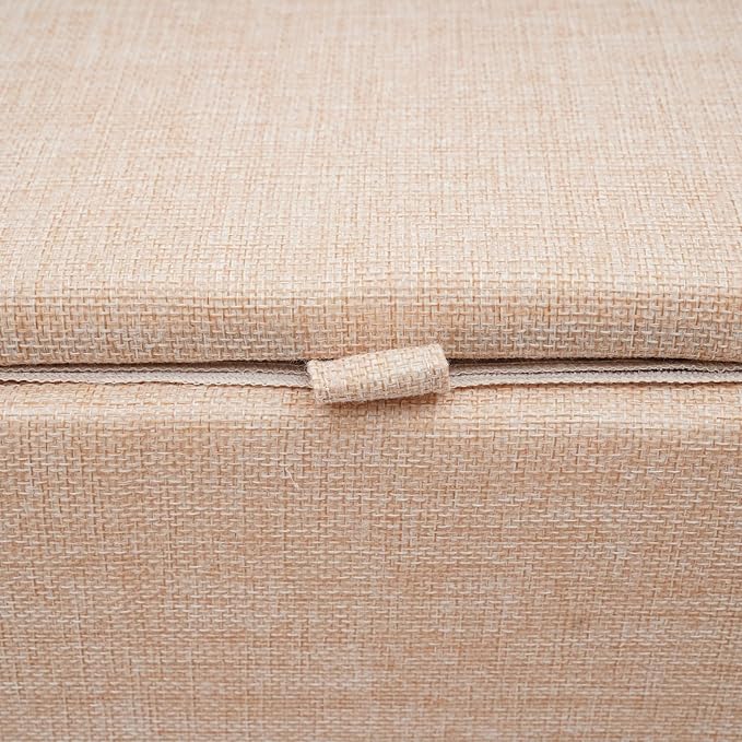 Split Ottoman Dog Ramp, 2-in-1 Foldable Lightweight Folding Pet Ramps Stairs, Dogs Ramp for Bed and Couch, for Small Animal, Small and Large Dog, Elderly Pet (Beige, 11.8 * 11.8 * 7.8in)