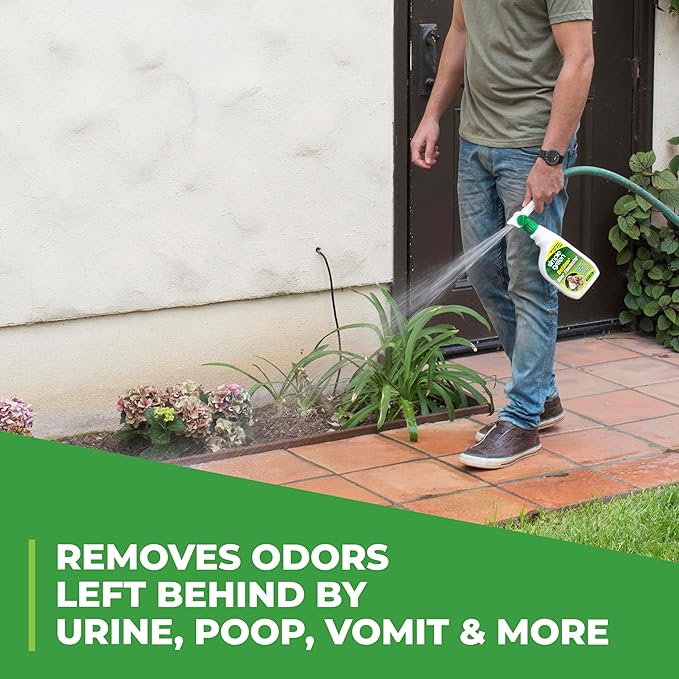 Outdoor Odor Eliminator for Pets, Dogs, Ideal for Artificial Grass & Patio (32 oz Hose End Sprayer)