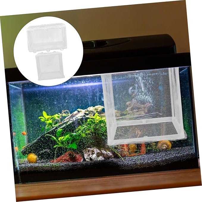 Happyyami 2Pcs Mesh Fish Breeding Tank Fish Incubator Isolation Box for Aquarium Durable Separation Net for Fry Survival and Breeding Needs