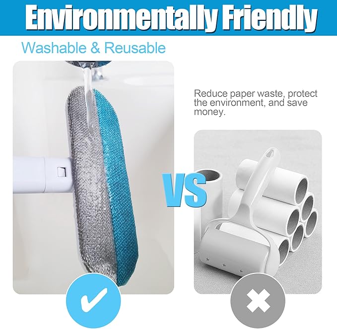 Pet Hair Removal Tool, Dog and Cat Hair Remover for Couch Carpet Furniture, 4 in 1 Multifunctional Pet Hair Removal Broom, Cleaning Brush for Window Tile, Reusable Washable, 1 Piece