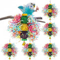 6 Pcs Bird Toy Parrot Chew Toy for Large Birds Rattan Ball Crinkle Paper Bird Shredding Toys Parrots Cage Accessories with Bell for African g Parrots Cockatoos Macaws Small Medium Parrot