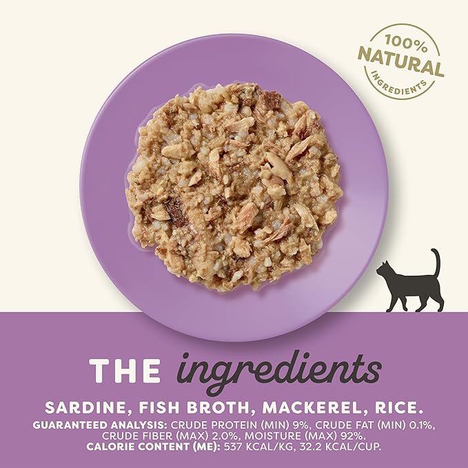 Applaws Natural Wet Cat Food in Broth, Limited and Natural Ingredients, High Protein with No Artificial Additives, Sardine & Mackerel in Broth (10 x 2.12 oz Easy-Open Cups)