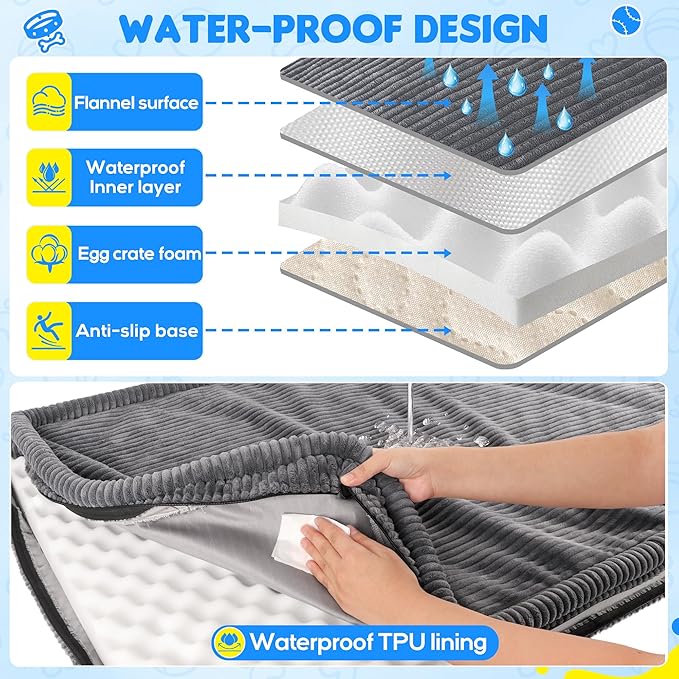 Dog Car Bed, Non-Slip Backseat Extender Pet Mat, Removable Washable Dog Bed for SUVs, Sedans & Trucks, Anti-Slip Travel Bed for Dogs, Easy Clean & Scratch-Proof & Comfort (XL（56" Lx28.7 M×2" H)