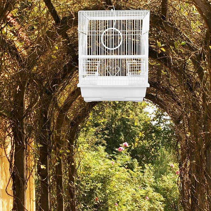 ERINGOGO Portable Metal Bird Carrier Cage Wear-Resistant Wire Travel Cage for Parrots and Birds Iron Construction Secure Design for Comfortable Safe Habitat for Home and Travel Use