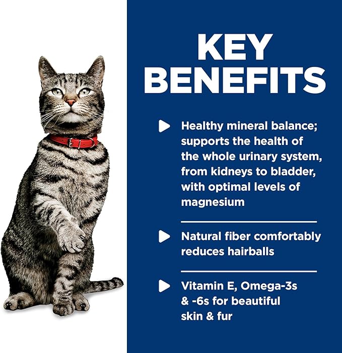 Hill's Science Diet Urinary Hairball Control,Adult 1-6,Urinary Track Health & Hairball Control Support,Wet Cat Food,Chicken Minced,2.9 oz Can,(Pack of 48)