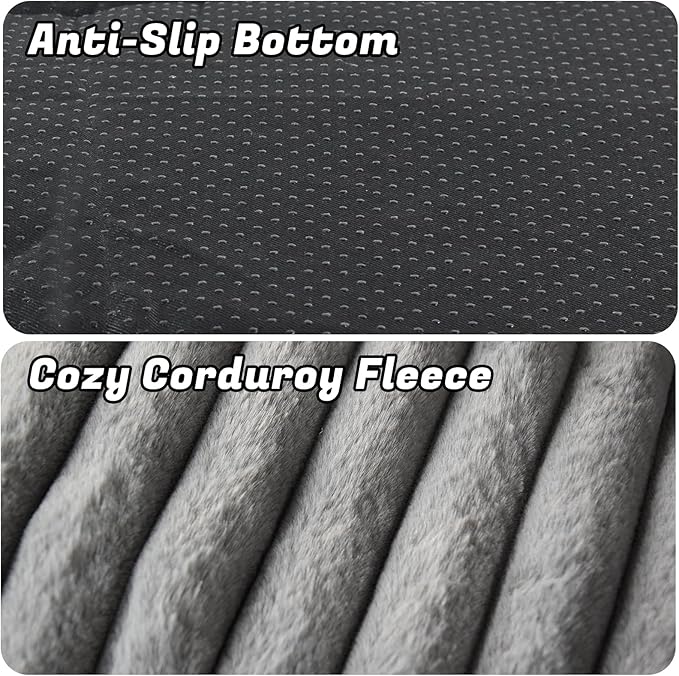 Cat Couch for Pets - Cute Cat Beds for Indoor Cats with Removable Cover, Washable Soft Corduroy Plush, Fluffy Supportive Pet Sofa Chair for Cats, 24 inch Grey