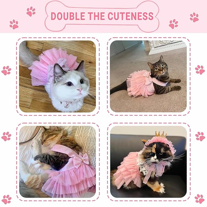 Dog Dresses, Fashion Pet Dog Clothes, Striped Mesh Puppy Dogs Princess Dresses (Pink/Blue/Denim(3pack), Medium)
