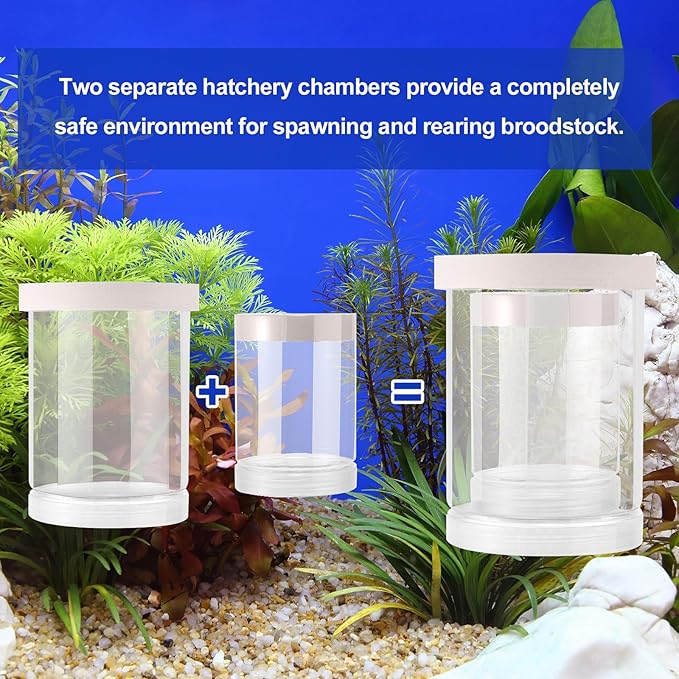 Transparent Plastic Fish Tank Breeder Box, Aquarium Fish Tank Hatchery Incubator Breeding Box Floating Aquarium Isolation Hatchery for Guppy Betta Shrimp Clownfish