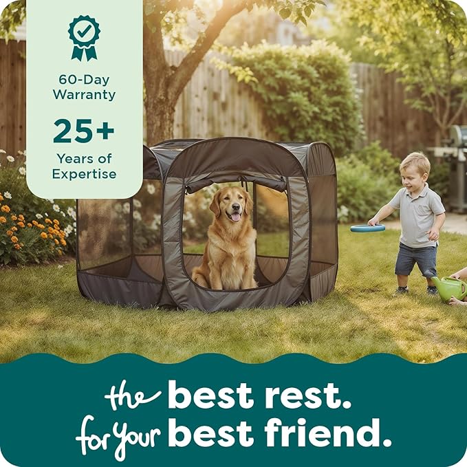 FurHaven Portable Pet Playpen for Dogs & Cats, Large Indoor Kitten Playpen with Mesh Sides, Foldable Dog Playpen for Small Dogs, Pop Up Travel Dog Pen, Large, Pet Crate with Mesh Sides, Sailor Blue