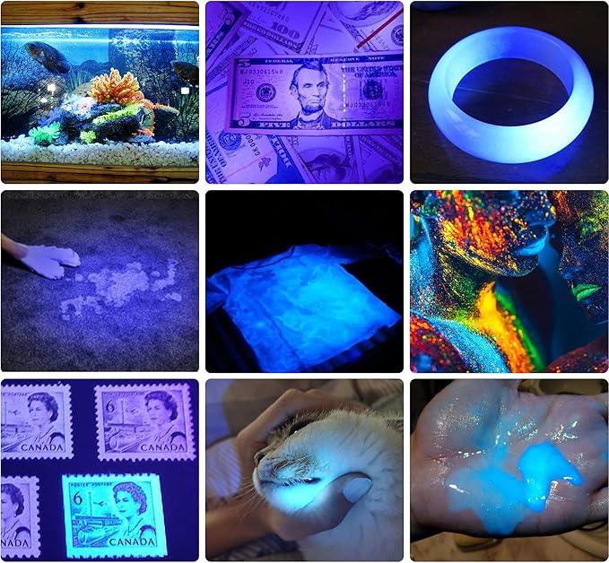 DARKBEAM UV 365nm Flashlight USB Rechargeable Ultraviolet Light led Blacklight Wood's lamp Portable Mini Detector for Dog/Cat Urine Pet Stains, Anti-counterfeiting Identification, Resin Curing