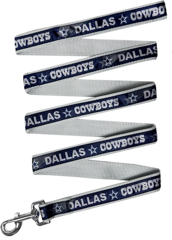 NFL PET Dallas Cowboys Dog Leash, Small Football Team Leash for Dogs & Cats - Shiny & Colorful, Licensed by The NFL