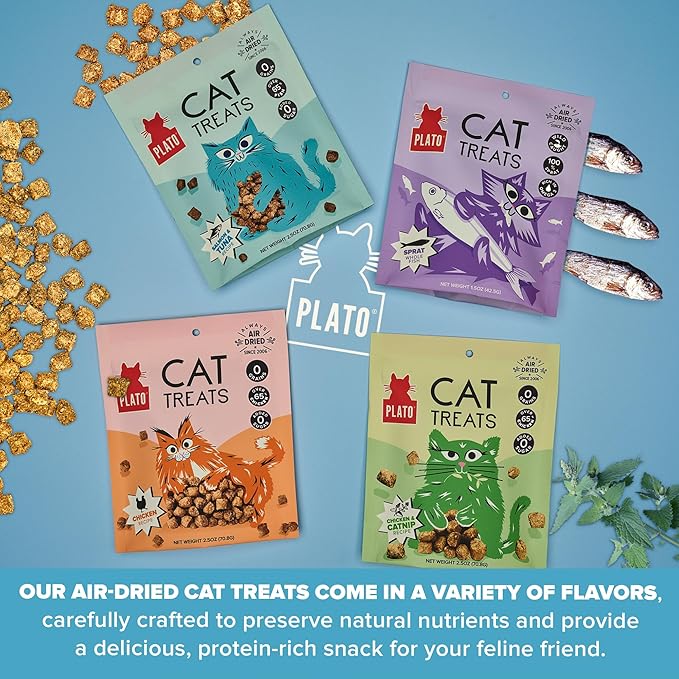 Plato Pet Treats Cat Treats - Single Ingredient, Healthy Salmon Treats for Indoor Cats - 2.5 oz