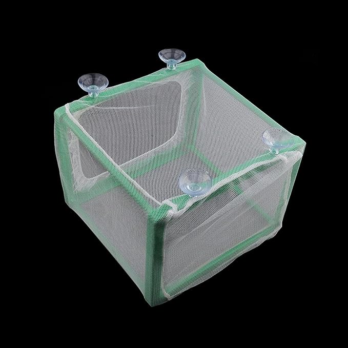 Xiaoyztan Aquarium Breeder Box,Plastic Isolation Separation Mesh Net Fish Tank,Hatchery Incubator Mesh Breeding Box with Suction Cup for Aquarium,Pack of 1