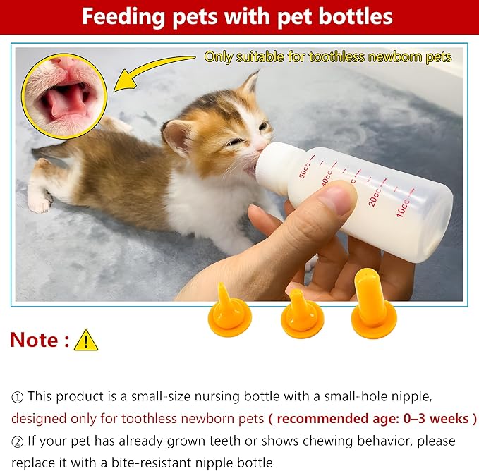 Pet Feeding Bottle and Syringe Set for Puppies and Kittens