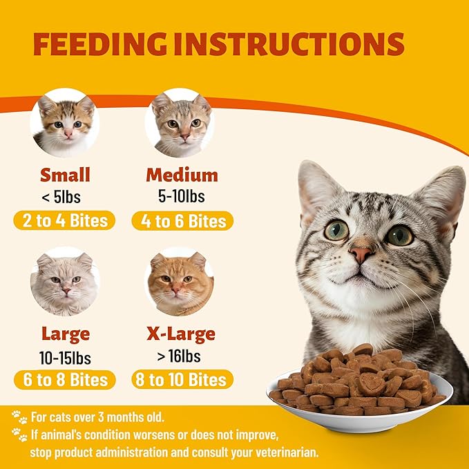 330 Bites Pumpkin Cat Treats, Natural Cat Treats Healthy with Pumpkin Powder for Cats, Psyllium Husk, Digestive Support Kitten Snacks for Stool Firm & Gut Health