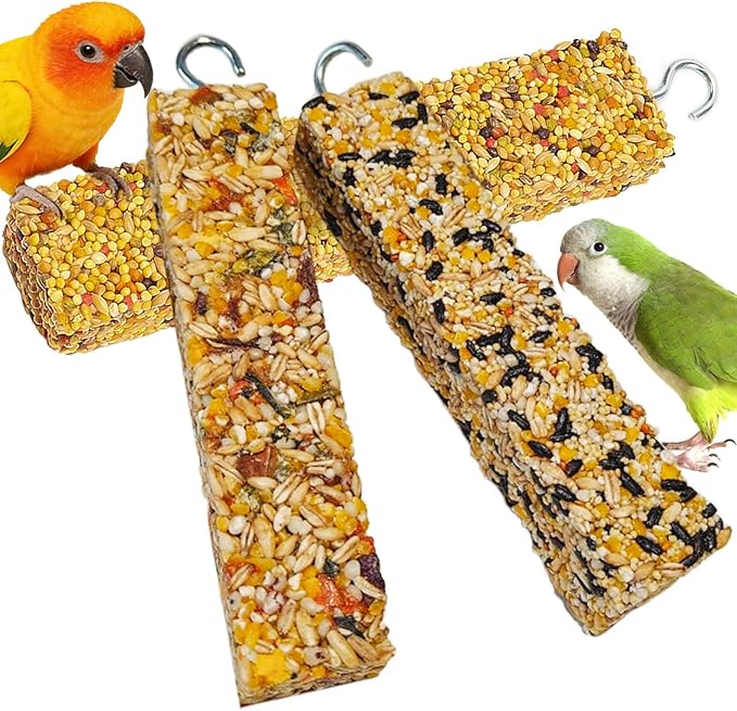 3PCS Parakeet Treats,Parrot Grains Mixed Treat Sticks,Vegetable & Grain Style Sticks,Bird Treats for Cockatiel Budgies Lovebirds Canary Conure Finches
