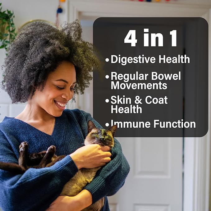 Liquid Probiotics for Cats with Prebiotics & Collagen, Digestive Health Supplement for Constipation, Diarrhea Relief & Immune Support, Skin and Coat Stool Softener, Chicken Flavor, 2 fl oz
