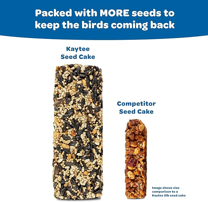 Kaytee Wild Bird Gourmet Seed Cake for Cardinals, Chickadees, Juncos, Titmice, Woodpeckers and More, 2 Pounds, 4 Count