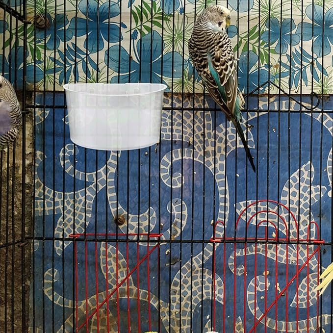 PRETYZOOM 6pcs Large Bird Cage Feeding Bowls Hanging Water Cups for Pigeon Cage Feeder Poultry Feeder Feeding Watering Supplies