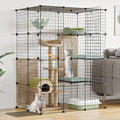 Oneluck 4-Tier Large Cat Cage Enclosure Indoor DIY Playpen Detachable Metal Wire Kennels Crate 2x3x4 Large Exercise Place Ideal for 1-3 Cats