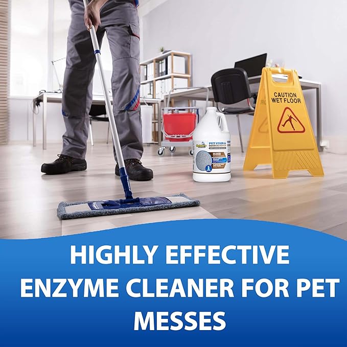 Sheiner's Pet Urine Enzyme Cleaner & Pet Stain & Odor Remover, Advanced Enzymatic Cleaner Solution for Carpets, Rugs, Upholstery & Multi-Surfaces, Safe for Pets & Kids. (128 oz)