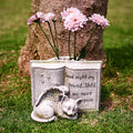 Cat Angel Memorial Stones, Sleeping Cat Grave Stone Markers Forever in Our Hearts. Cat Angel Figurine Outdoor Best for Deceased Pet Cat Polyresin, Stone Finish