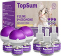TopSum Cat Pheromones Calming Diffuser: Premium Pheromone Diffuser for Cats - Cat Pheromones Diffuser - Cat Calming Diffuser - Cat Calming Pheromone Diffuser (3 diffusers+ 3 Refills)